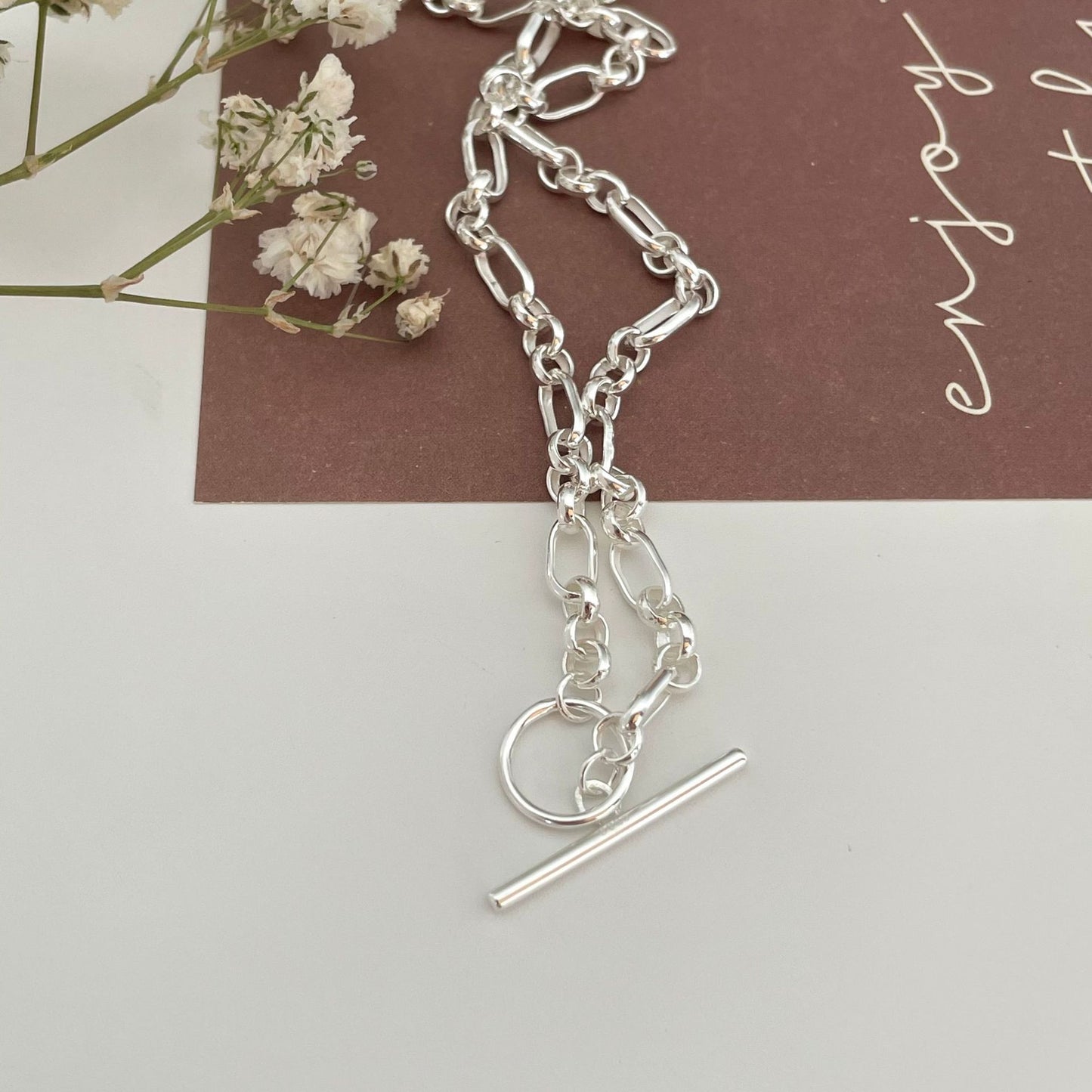 925 Sterling Silver Chain OT Lock Necklace
