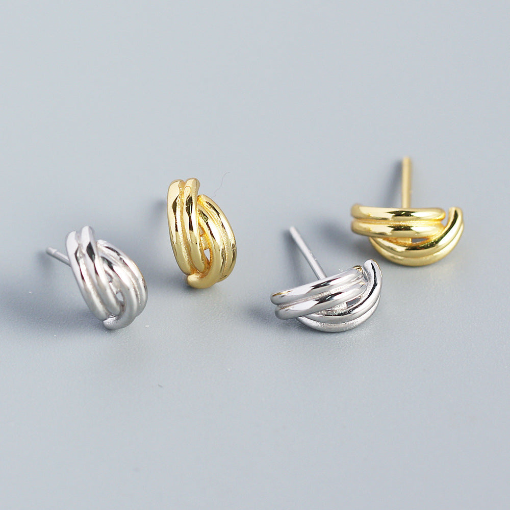 925 Sterling Silver Twisted Earrings