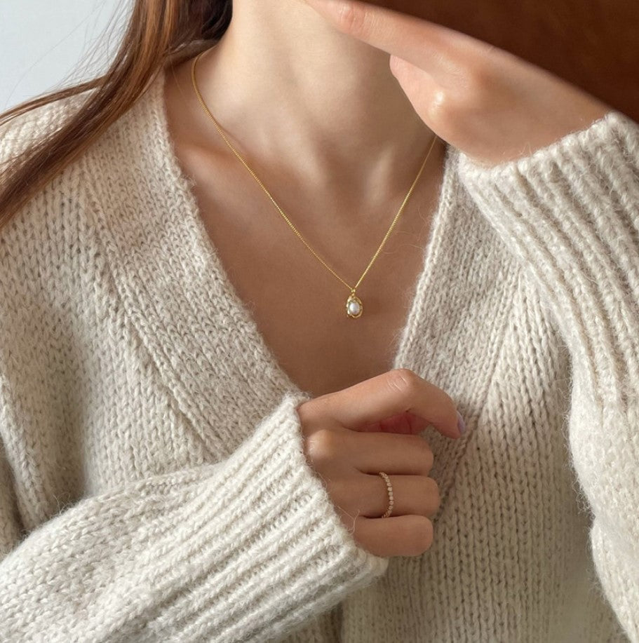 925 Sterling Silver Freshwater Pearl Pendant Necklace