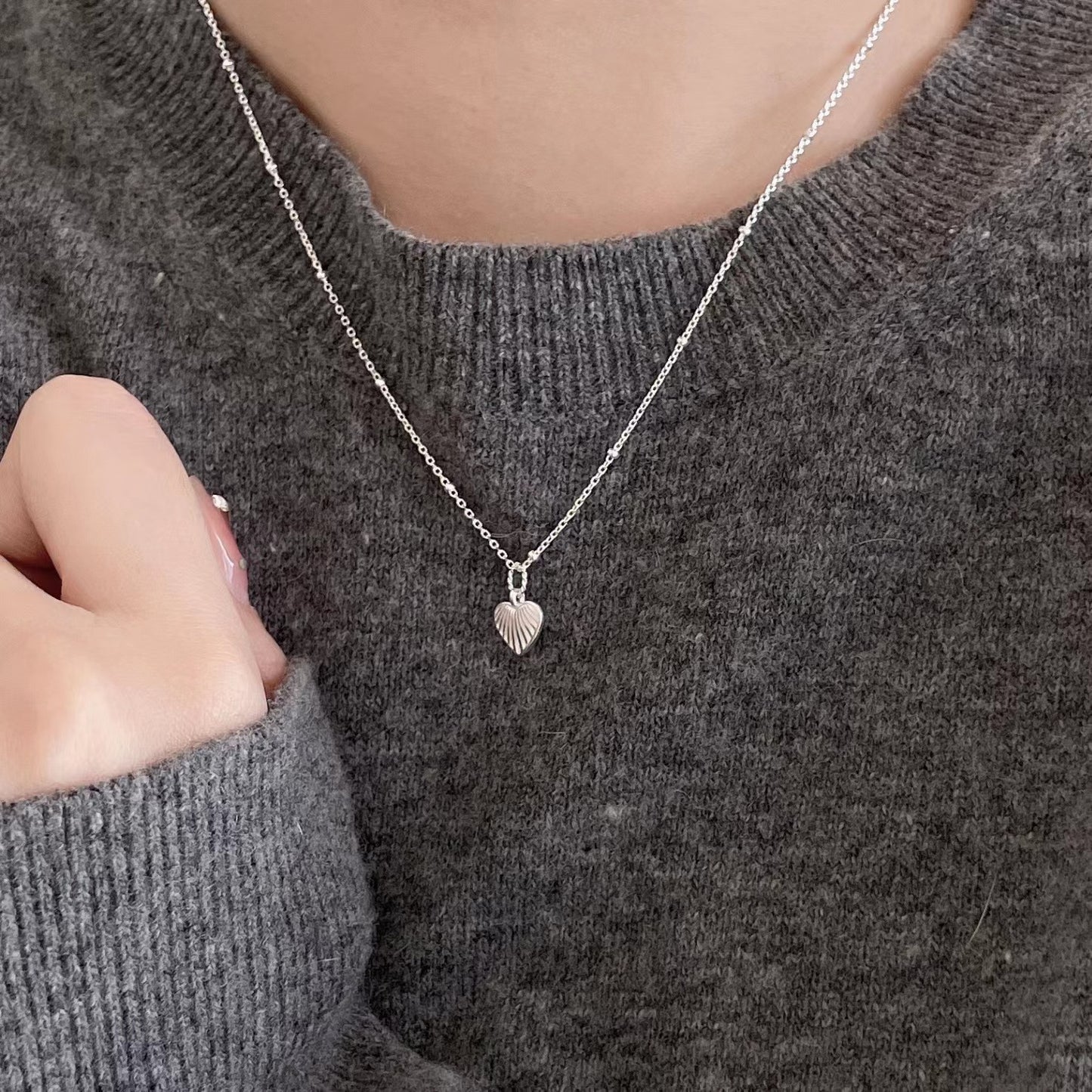 925 Sterling Silver Heart Pendant Necklace