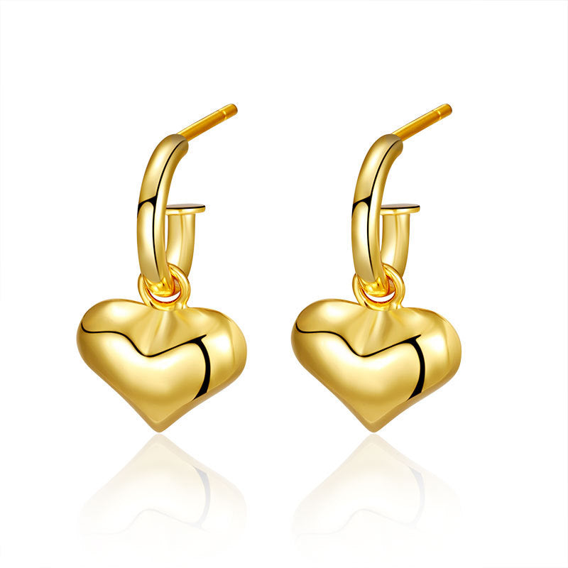 925 Sterling Silver Heart Shape Earrings