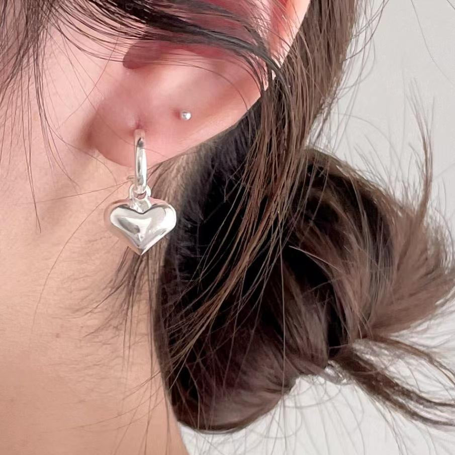 925 Sterling Silver Heart Shape Earrings