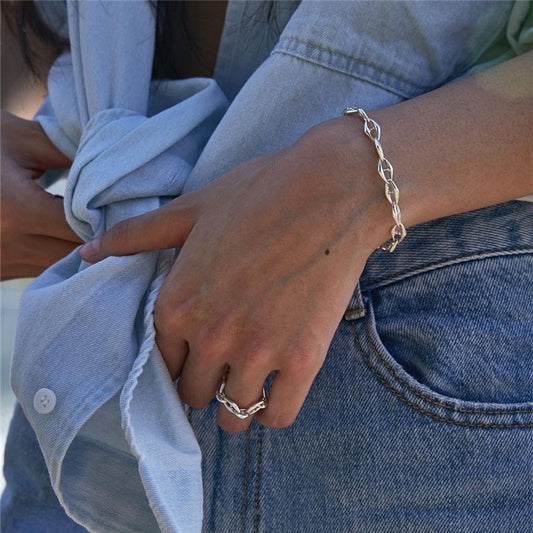 925 Sterling Silver Chain Bracelet Bangle