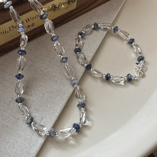 925 sterling silver fashion crystal contrast bracelet