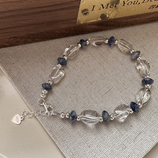 925 sterling silver fashion crystal contrast bracelet