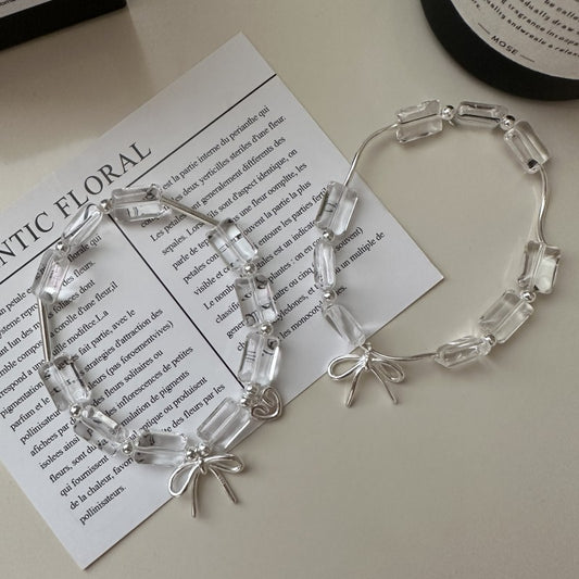 925 sterling silver fashion bow white crystal bracelet