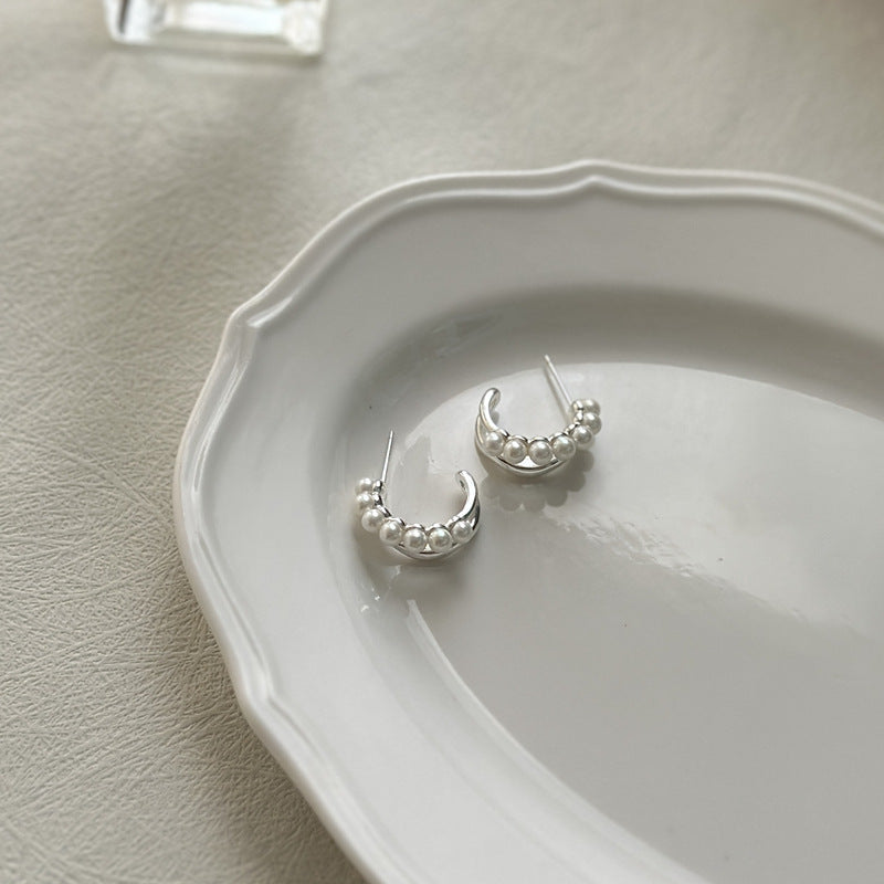 925 Sterling Silver Delicate Pearl Earrings