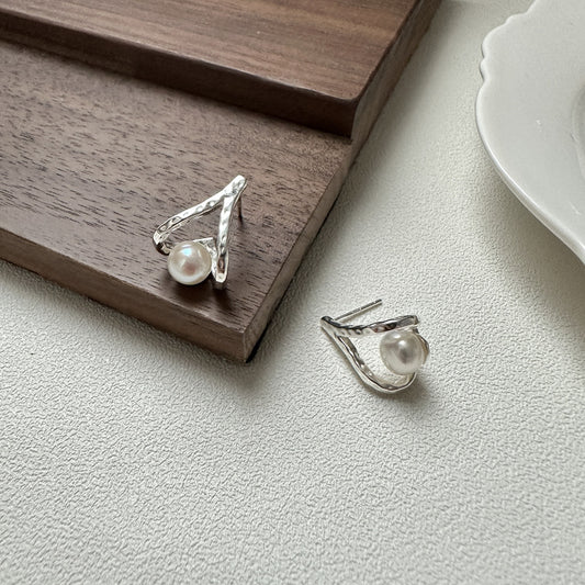 925 Sterling Silver Stud Earrings With Pearl