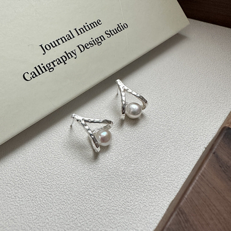 925 Sterling Silver Stud Earrings With Pearl