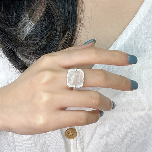 925 sterling silver fashion white crystal ring