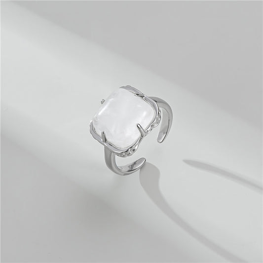 925 sterling silver fashion white crystal ring