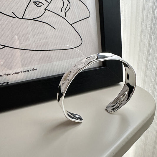 925 Sterling Silver Wide Bracelet Bangle