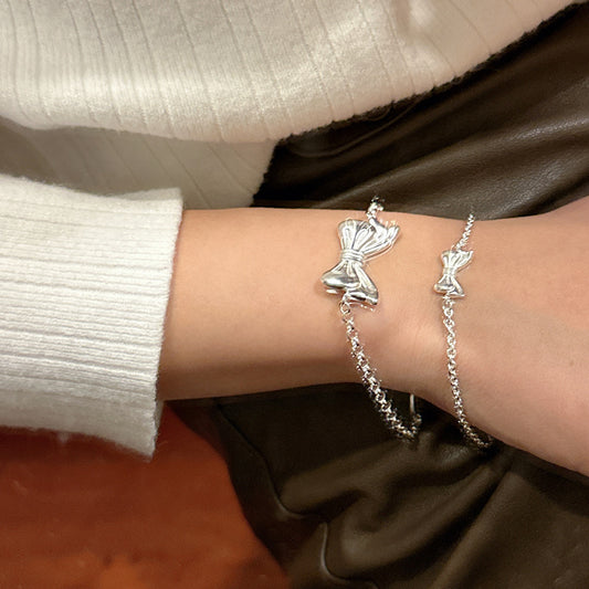 925 Sterling Silver Bow Bracelet Bangle