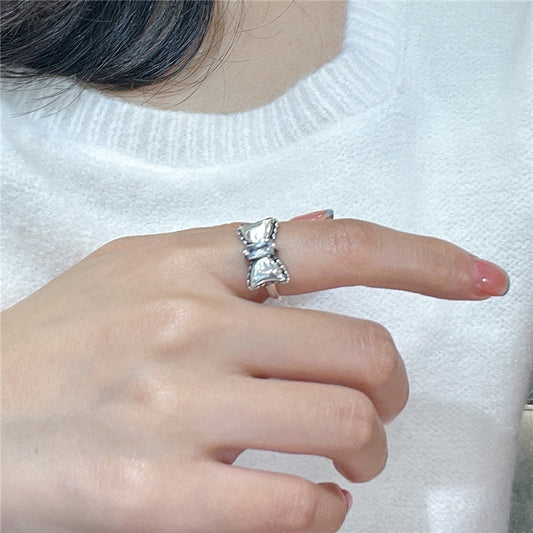 925 sterling silver fashion candy bow Zircon ring