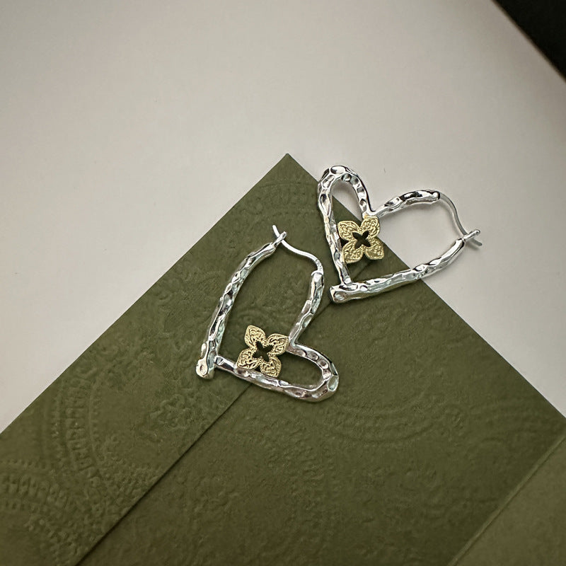 925 Sterling Silver Heart Shape Earrings