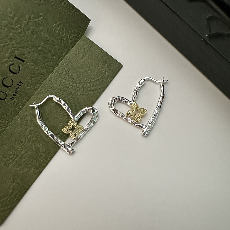 925 Sterling Silver Heart Shape Earrings