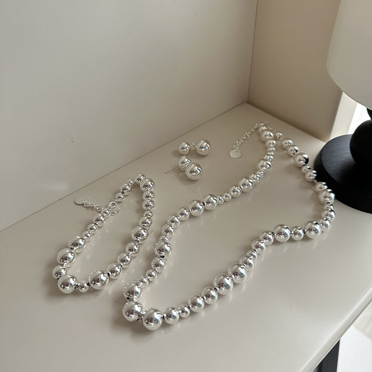 925 Sterling Silver Ball Beaded Bracelet Bangle