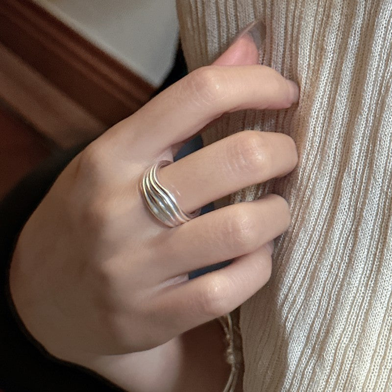 925 sterling silver matte ring with simple design