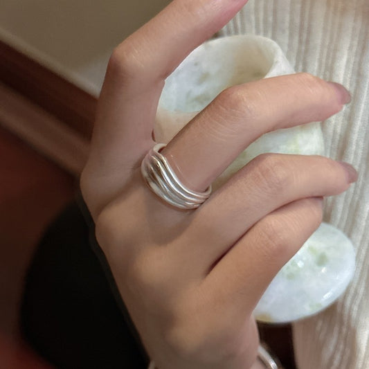 925 sterling silver matte ring with simple design