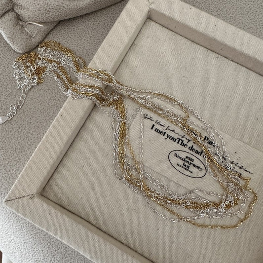 925 sterling silver fashion multi-layered fringe necklace