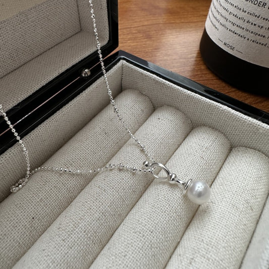 925 sterling silver simple fashion necklace with mother of pearl