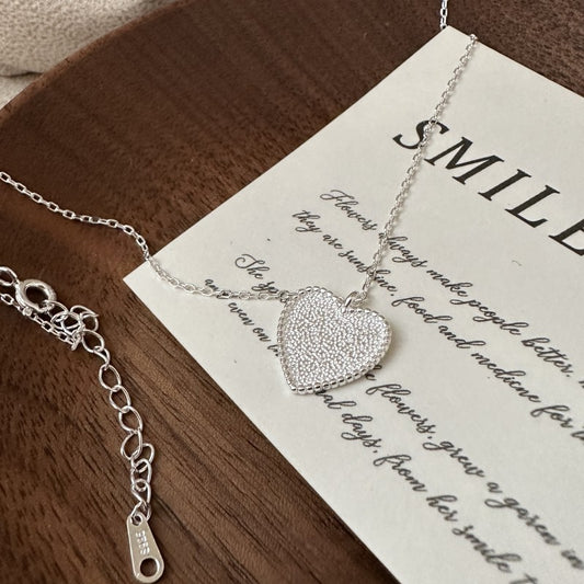 925 sterling silver fashion love flash sand necklace