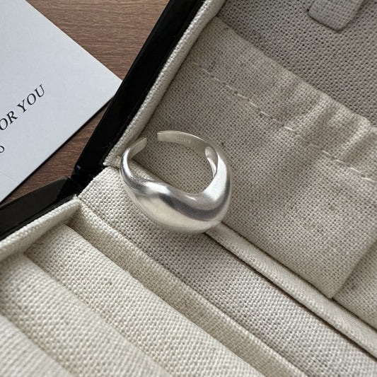 925 sterling silver stylish matte wave ring