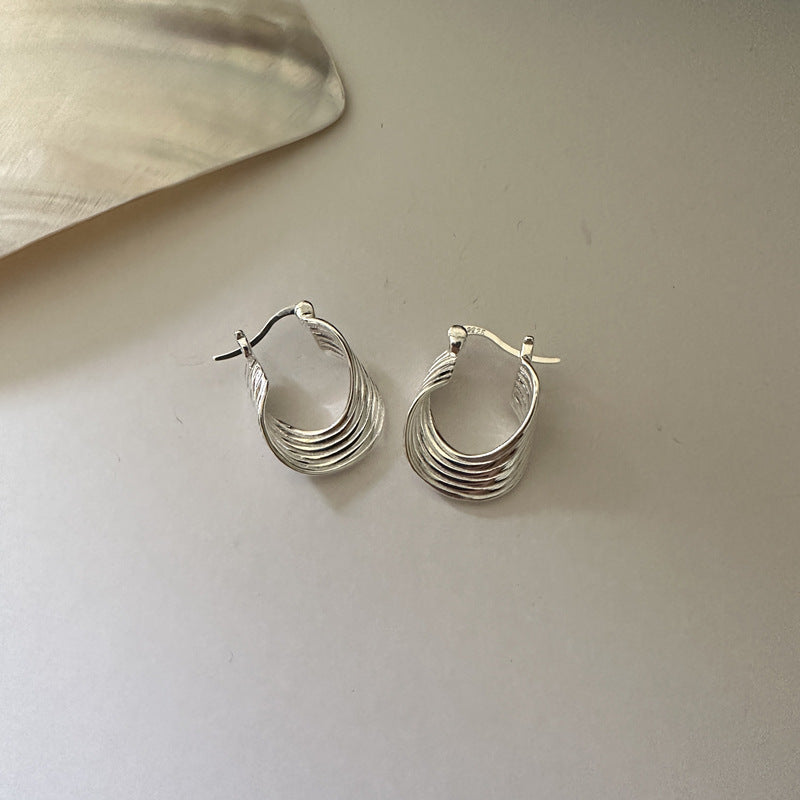 925 Sterling Silver Drop U Earrings