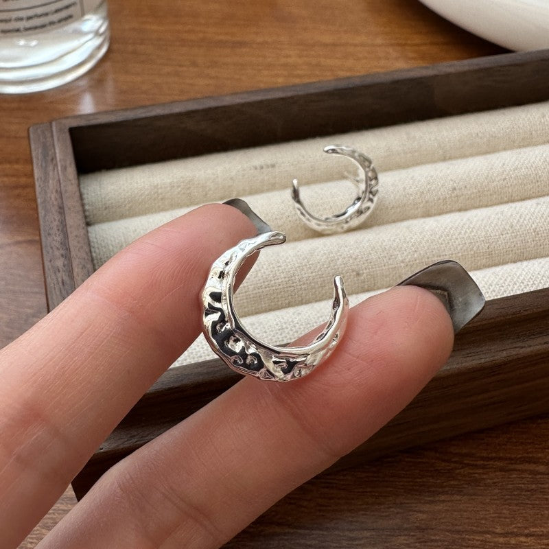 925 sterling silver fashion moon earring