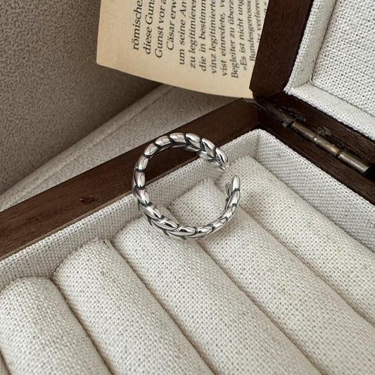 925 sterling silver fashion simple wheat ring