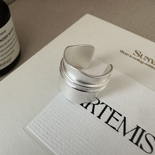 925 sterling silver stylish simple matte ring