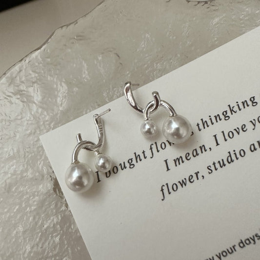 925 sterling silver fashion cross pearl earring