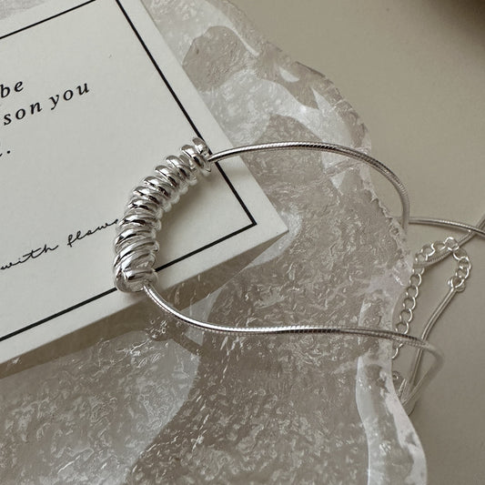 925 sterling silver fashion simple round bead ring