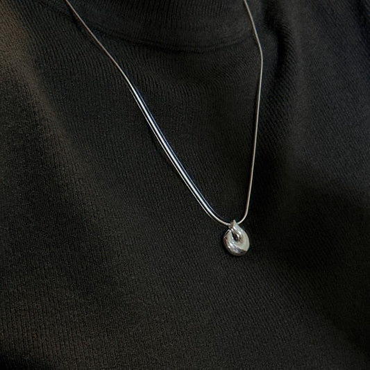 925 sterling silver simple smooth conch necklace