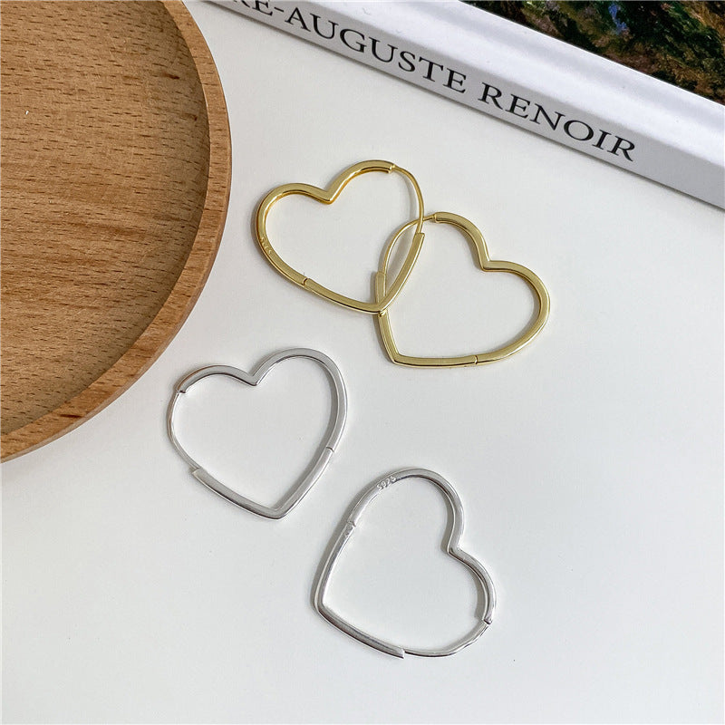 925 sterling silver fashion love line earring