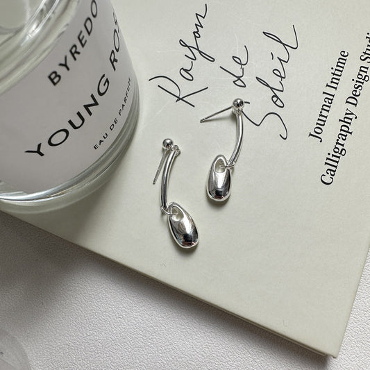 925 Sterling Silver Drop Lock Earrings