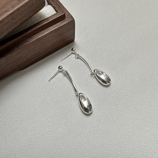 925 Sterling Silver Drop Lock Earrings