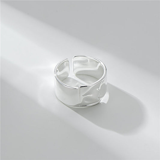 925 sterling silver fashion simple pleated ring