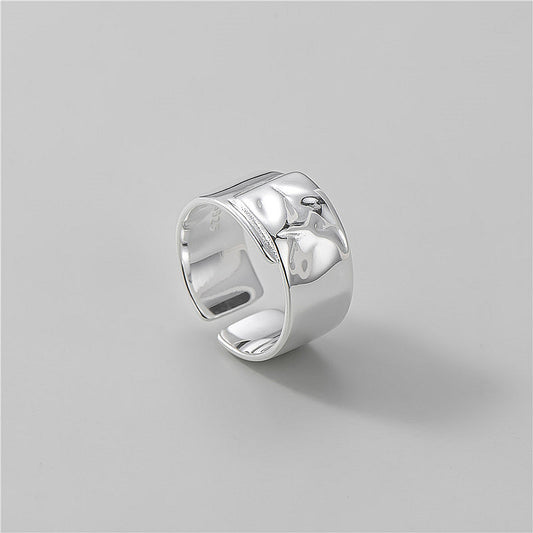 925 sterling silver fashion simple pleated ring