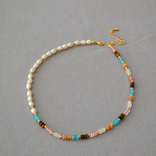 Brass Natural Stones Necklace