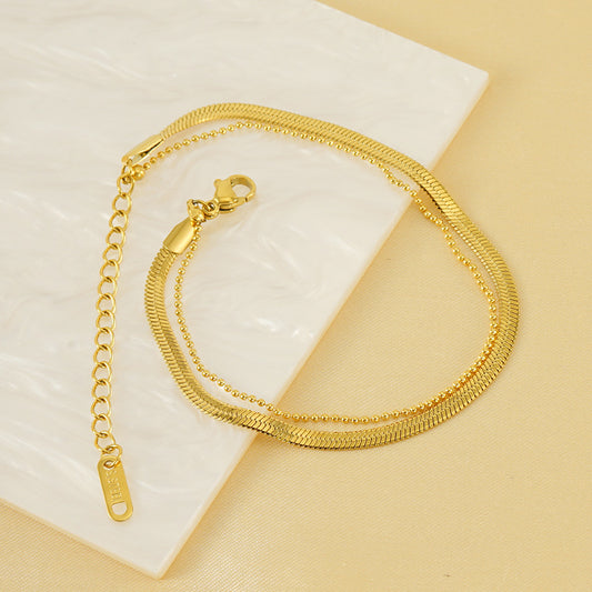 Fashion simple snake bone chain double bracelet