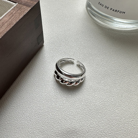 925 Sterling Silver Rope Layered Ring