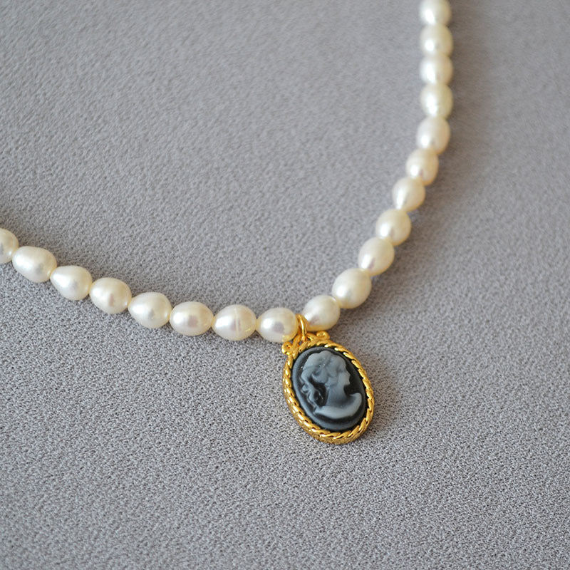 Brass Freshwater Pearl necklace