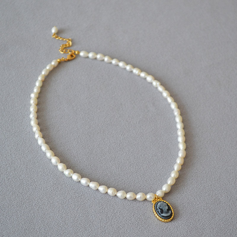 Brass Freshwater Pearl necklace