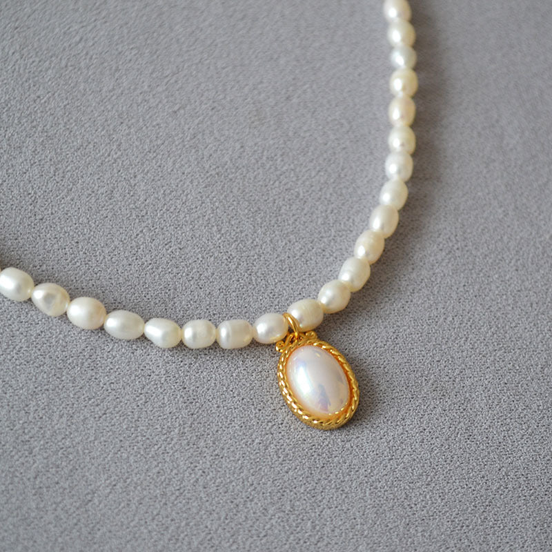 Brass Freshwater Pearl Necklace