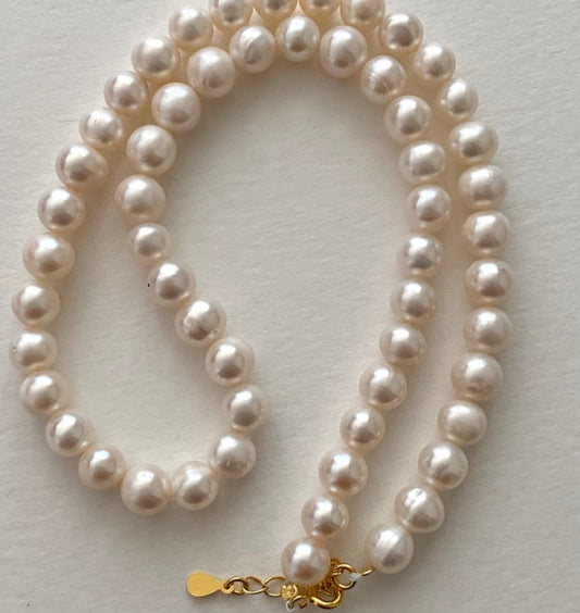 925 Sterling Silver High Quality 6mm Fresh Water Pearl Necklace