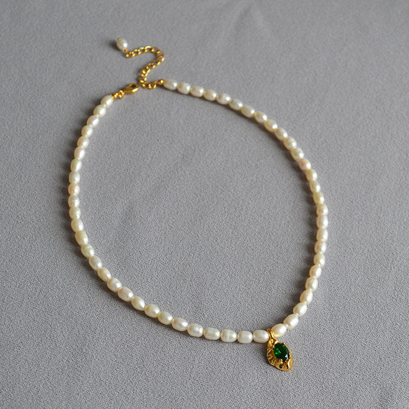 Brass Freshwater Pearl Necklace