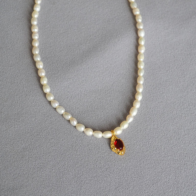 Brass Freshwater Pearl Necklace