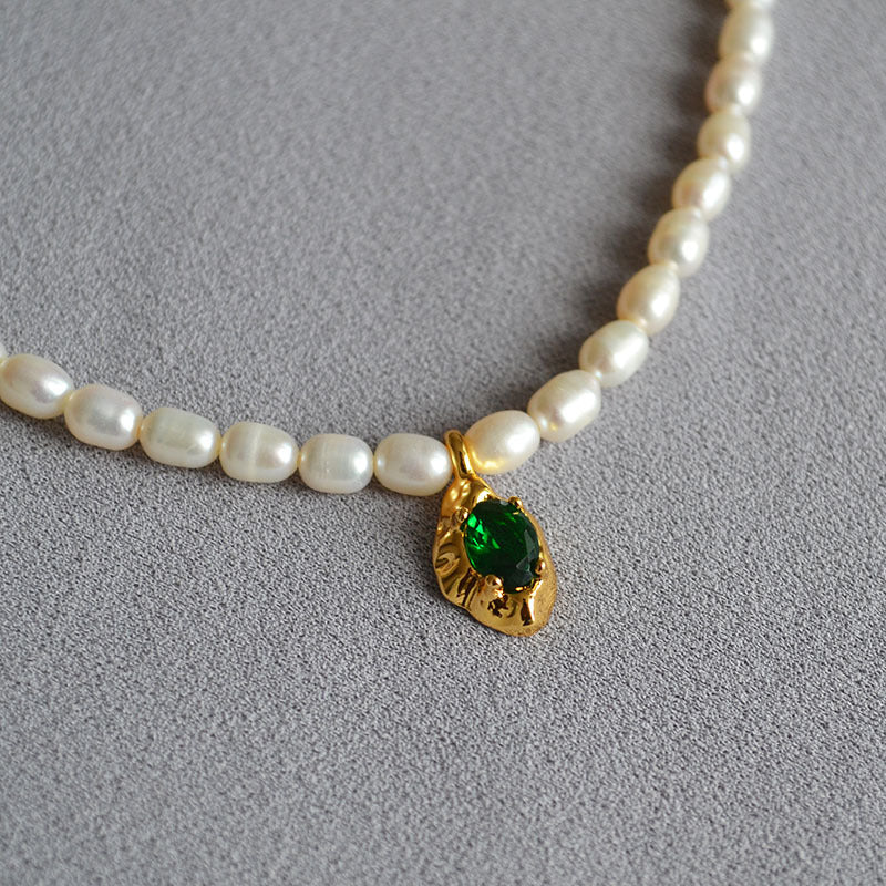 Brass Freshwater Pearl Necklace