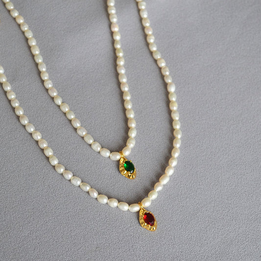 Brass Freshwater Pearl Necklace